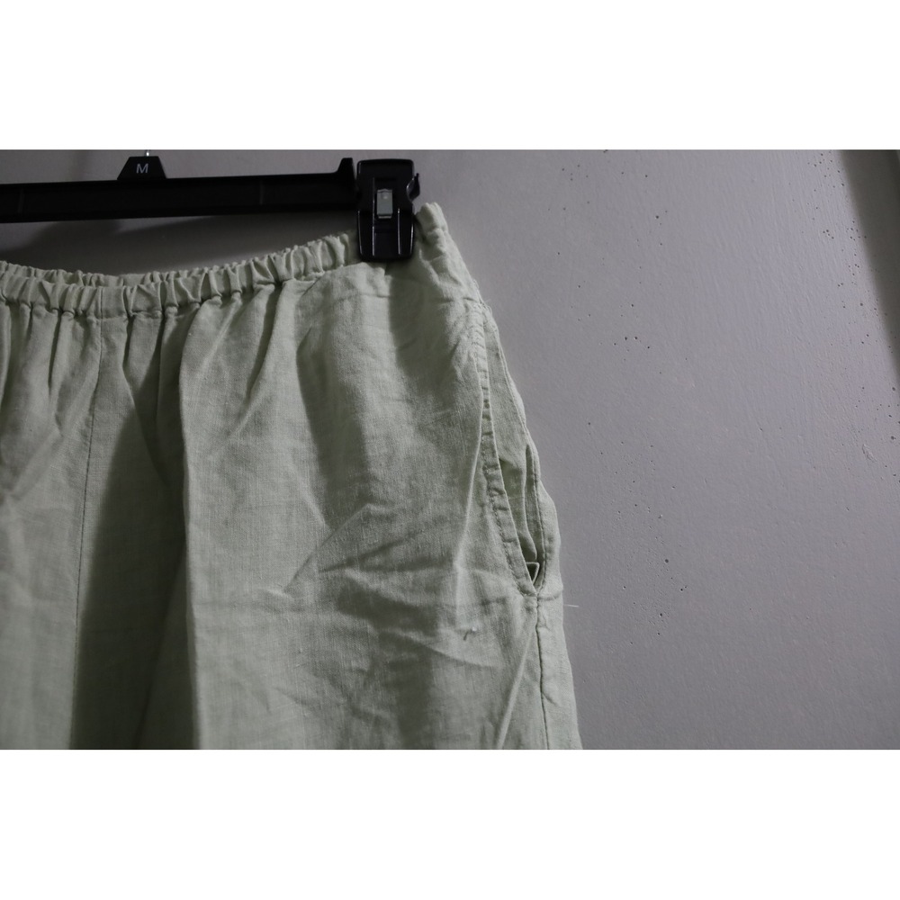 CP Shades Sausalito Sage Green 100% Linen Wide Leg Crochet Lace Pants Womens M - Picture 4 of 7